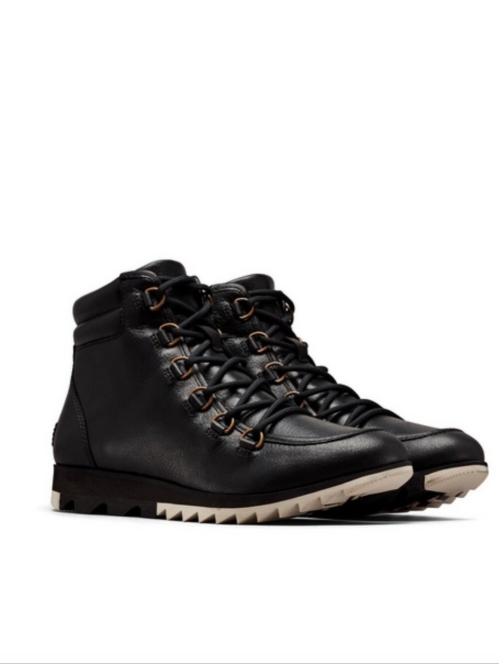 SOREL Harlow Lace Booties Size 12 | Black Leather Waterproof Hiker Boots Travel